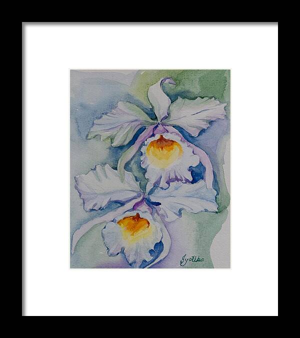 Orchids Framed Print featuring the painting Orchids by Jyotika Shroff