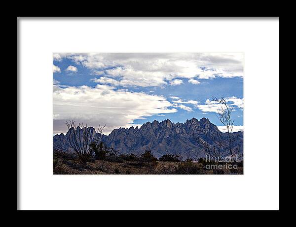 Organ Mountains Print Framed Print featuring the photograph Organ Mountain Landscape by Barbara Chichester