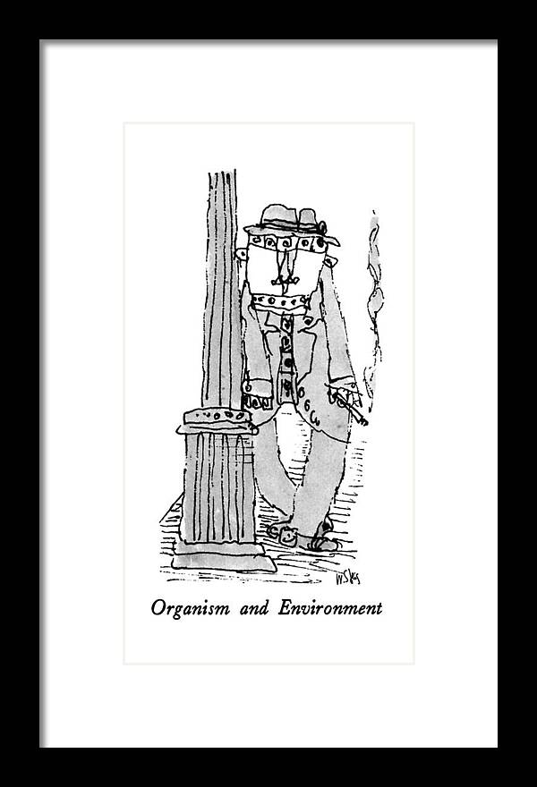 Organism And Environment

Organism And Environment: Title. Man With Abstract Double Face And Cigarette Leans Against Lamppost. 
Urban Framed Print featuring the drawing Organism And Environment by William Steig