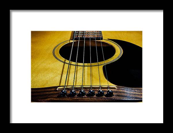 Guitar Framed Print featuring the pyrography Organizer of Sound by Rick Bartrand