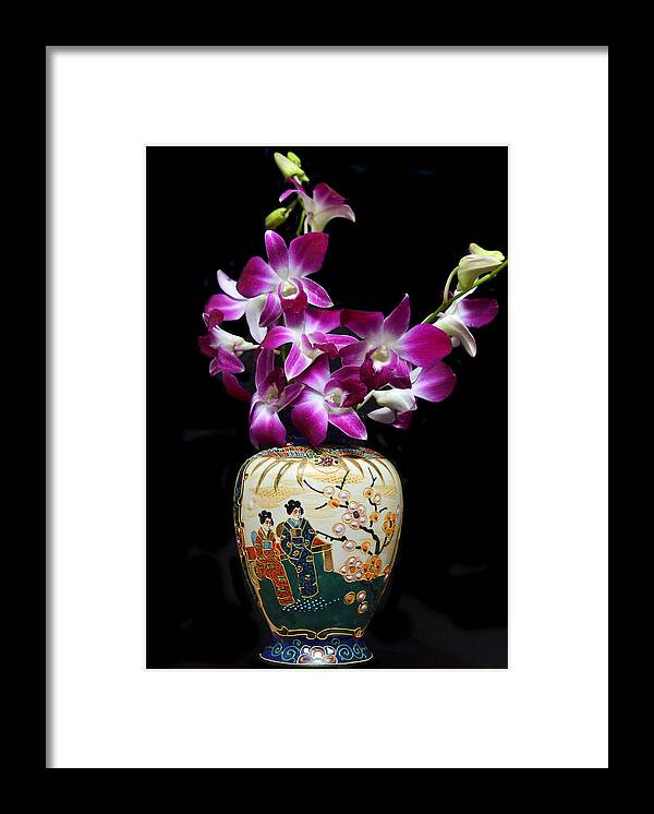 Orchids Framed Print featuring the photograph Oriental Orchids. by Terence Davis