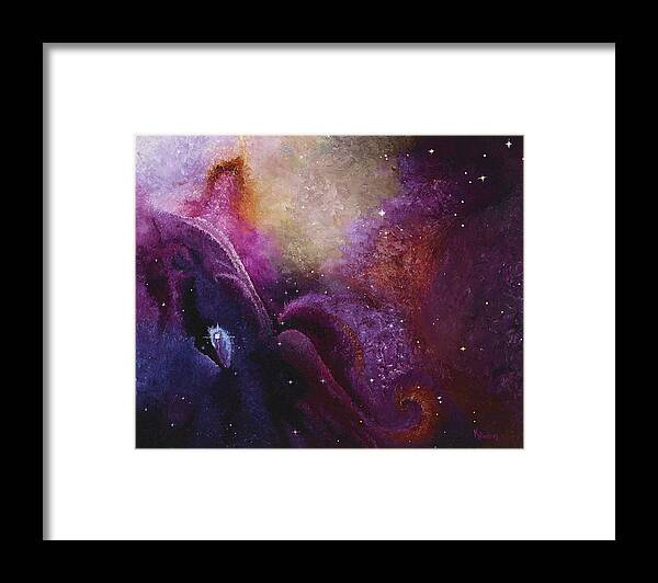 Contemporary Framed Print featuring the painting Orion's Nebula by KarenElizabeth Balon