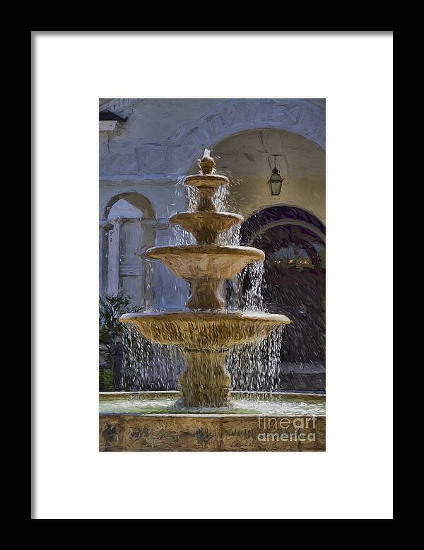 Water Fountain Framed Print featuring the painting Ormond Water Fountain by Deborah Benoit