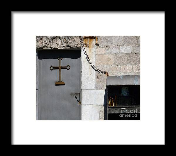 Old Town Framed Print featuring the photograph Orthodox Church doorway - Old Town of Bar - Montenegro by Phil Banks