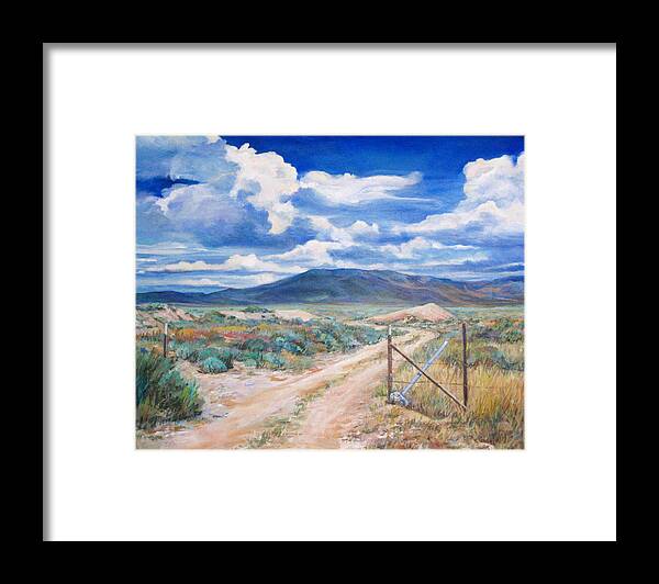Bnature Framed Print featuring the painting Osceola Nevada Ghost Town by Donna Tucker