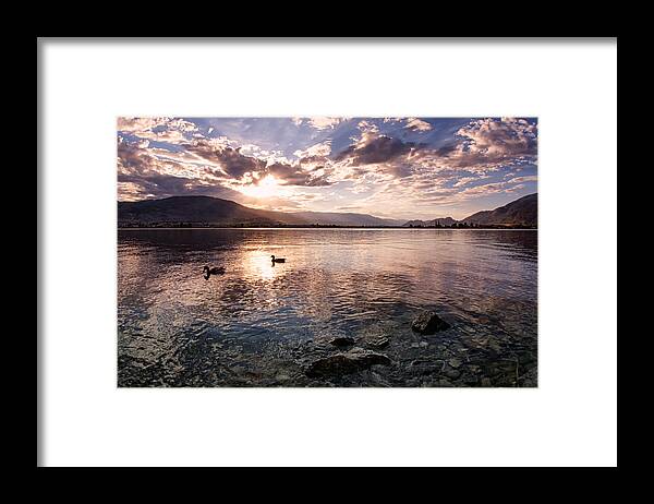 Canada Framed Print featuring the photograph Osoyoos Lake Sunset by Allan Van Gasbeck