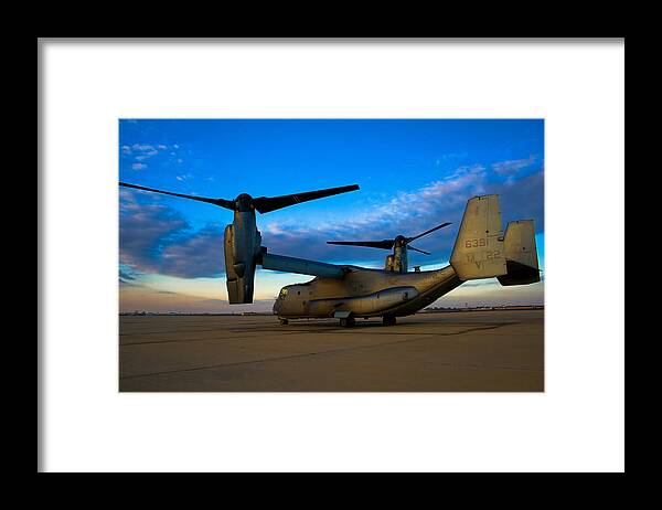 V22 Framed Print featuring the photograph Osprey Sunrise Series 1 of 4 by Ricky Barnard