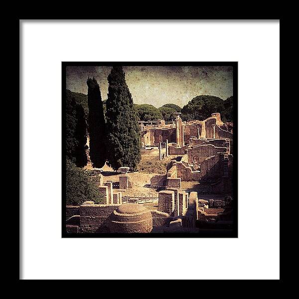 Ruins Framed Print featuring the photograph Ostia Antica, Rome #italy #rome #ruins by Jan Pan