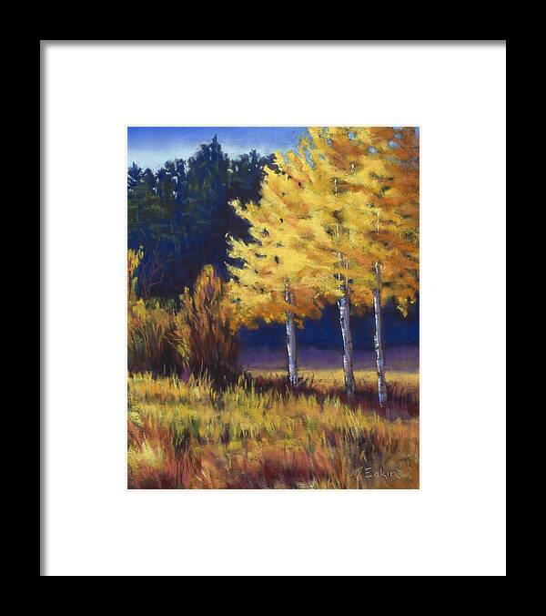 Landscape Framed Print featuring the painting Our Brilliant Fall by Marjie Eakin-Petty