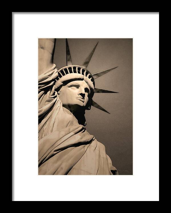 Statue Framed Print featuring the photograph Our Lady Liberty by Dyle  Warren