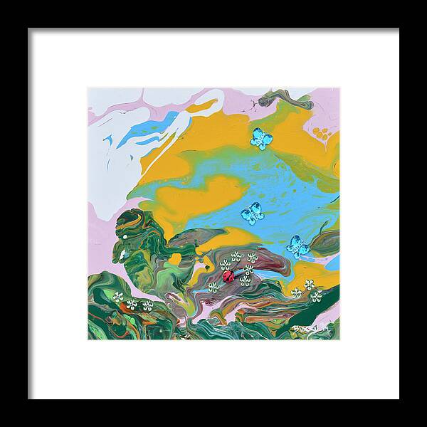 Modern Framed Print featuring the painting Out Grazing For Bugs by Donna Blackhall