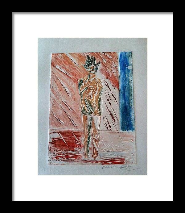 Woman Print Framed Print featuring the painting Out of the shower by Asuncion Purnell