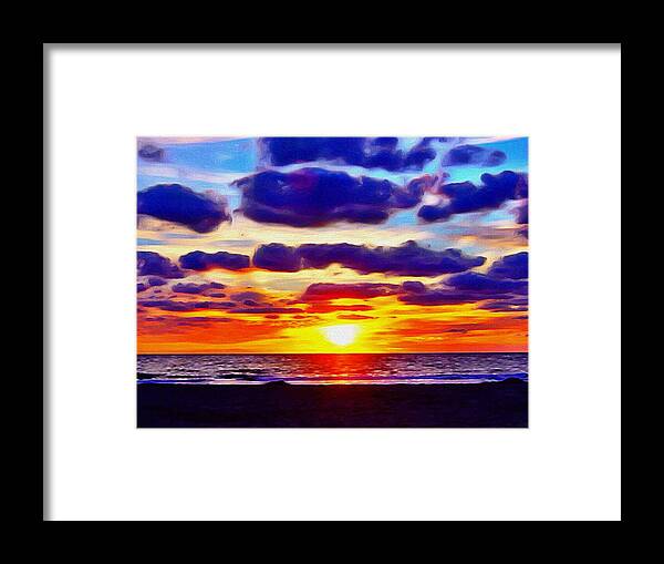 Brushstroke Framed Print featuring the photograph Outer Banks Sunrise by Chris Montcalmo