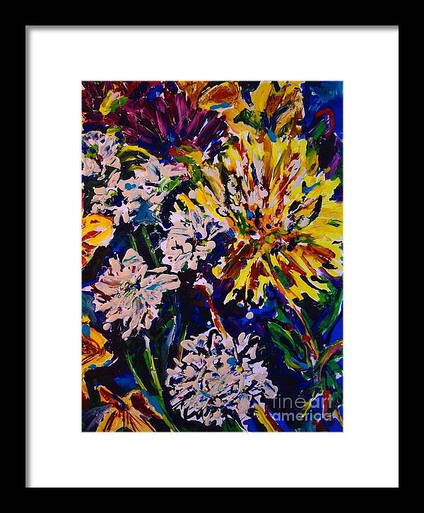 Floral Framed Print featuring the painting Over There by Catherine Gruetzke-Blais