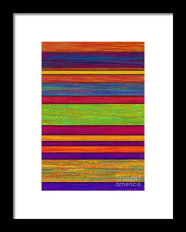 Colored Pencil Framed Print featuring the painting Overlay Stripes by David K Small