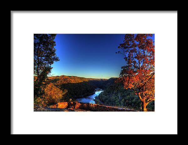 River Framed Print featuring the photograph Overlook in the Fall by Jonny D