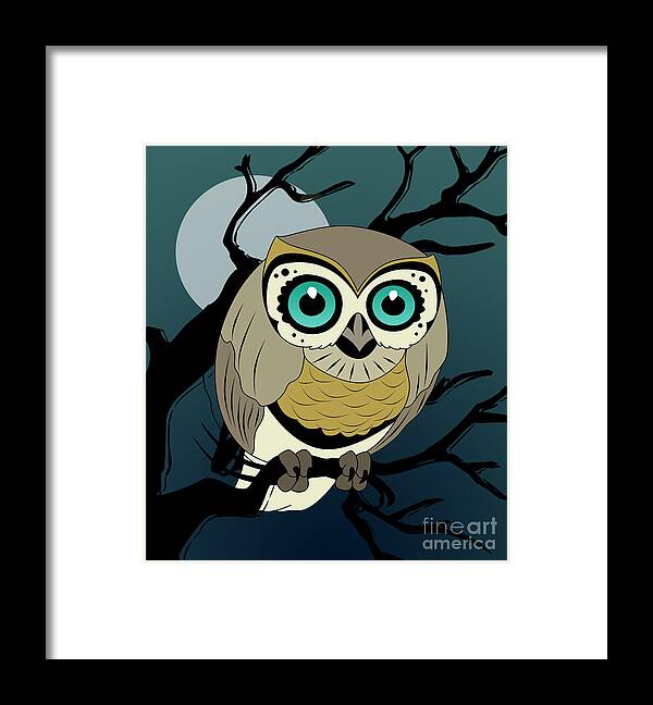 Humor Framed Print featuring the digital art Owl 3 by Mark Ashkenazi