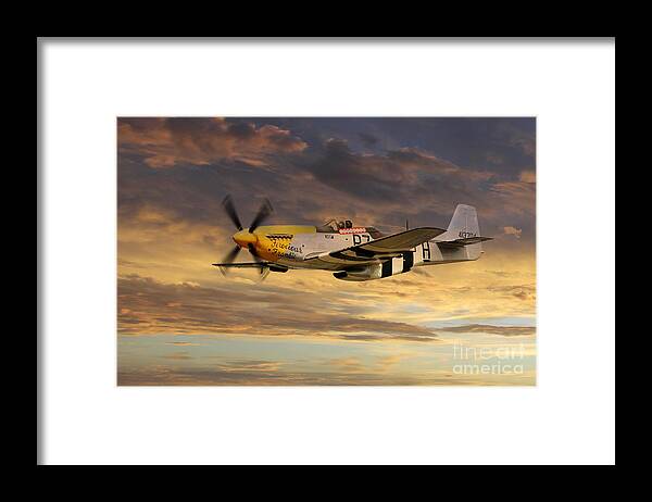 P51 Mustang Framed Print featuring the digital art P-51 Ferocious Frankie by Airpower Art