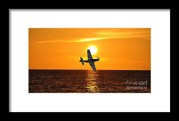 Sunset Framed Print featuring the photograph P-51 Sunset by John Black