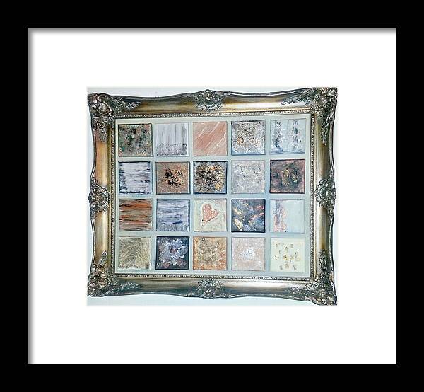 Acryl Paintings Artwork Framed Print featuring the painting P2P-3 cremes by KUNST MIT HERZ Art with heart