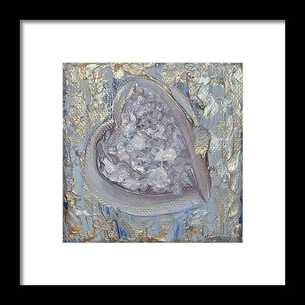 Abstract Painting Strcutured Mix Framed Print featuring the painting P3 by KUNST MIT HERZ Art with heart