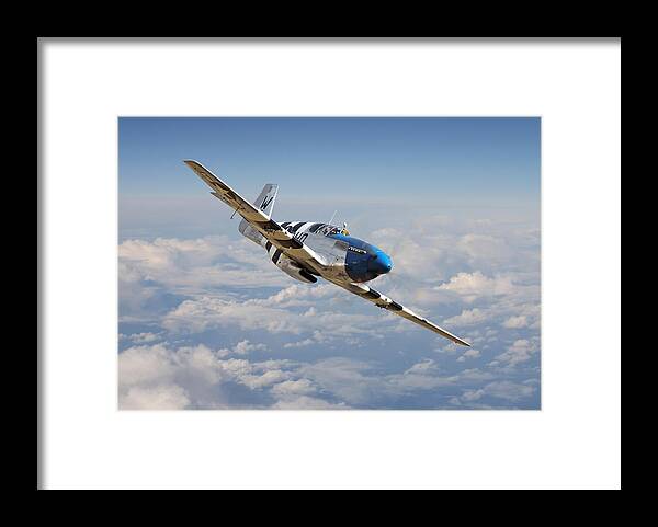 Aircraft Framed Print featuring the photograph P51 Mustang - Symphony in Blue by Pat Speirs