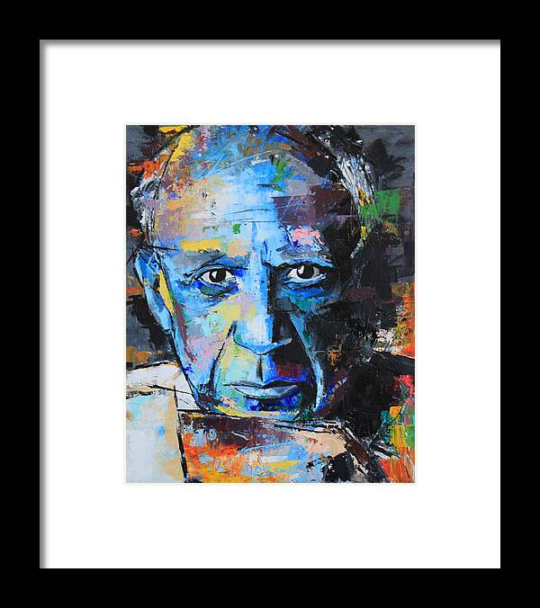 Pablo Picasso Framed Print featuring the painting Pablo Picasso by Richard Day