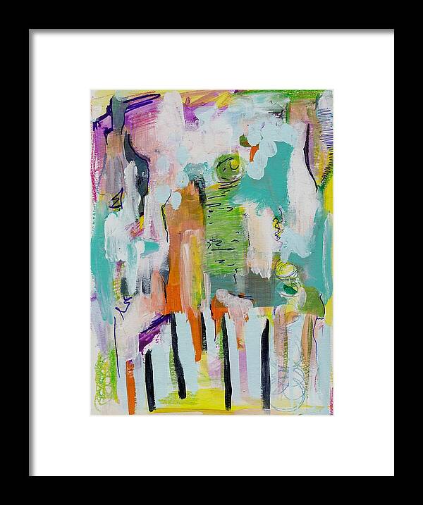 Modern Abstract Painting Framed Print featuring the painting Pacific Island Abstract by Rosalina Bojadschijew