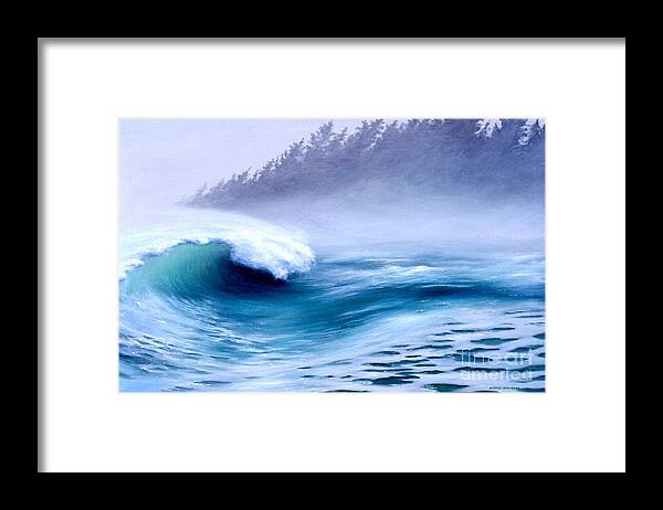 Ocean Waves Framed Print featuring the painting Pacific Power by Michael Swanson