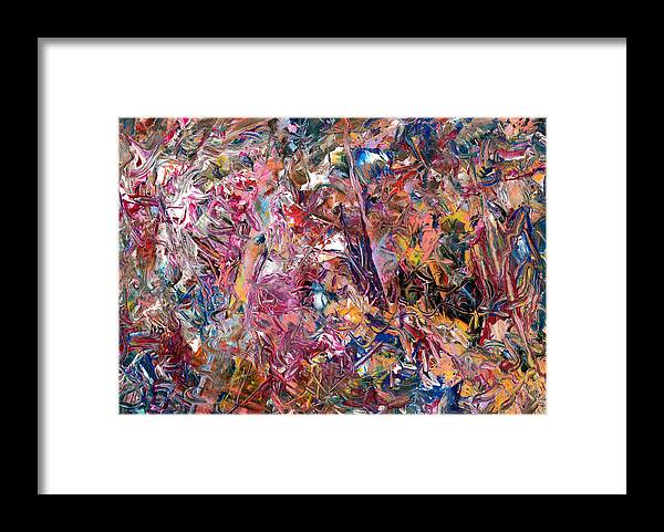 Abstract Framed Print featuring the painting Paint number 49 by James W Johnson