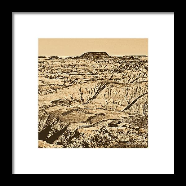 Painted Desert Framed Print featuring the photograph Painted Desert in Petrified Forest National Park Square Rustic by Shawn O'Brien