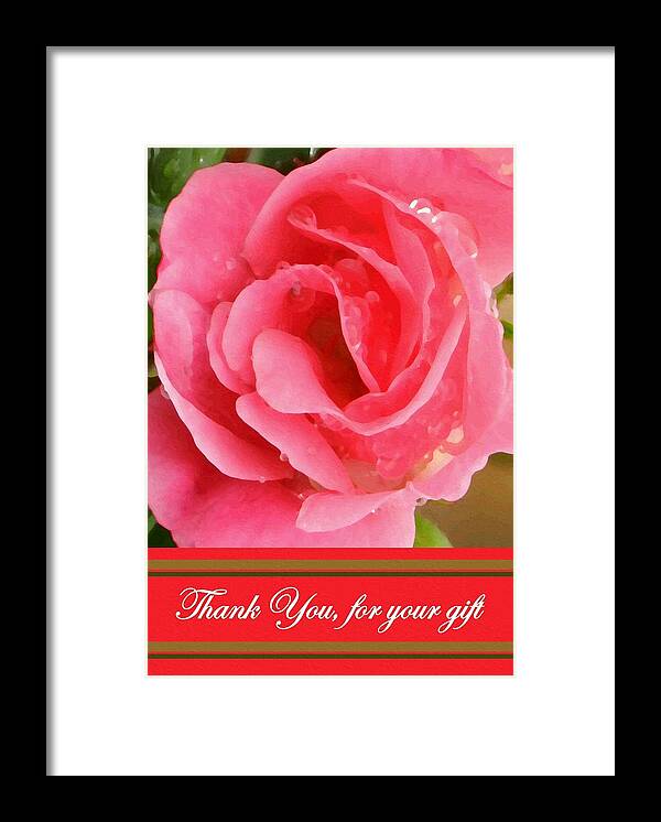 Smudgeart Framed Print featuring the digital art Painted Pink Rose by Madeline Allen - SmudgeArt