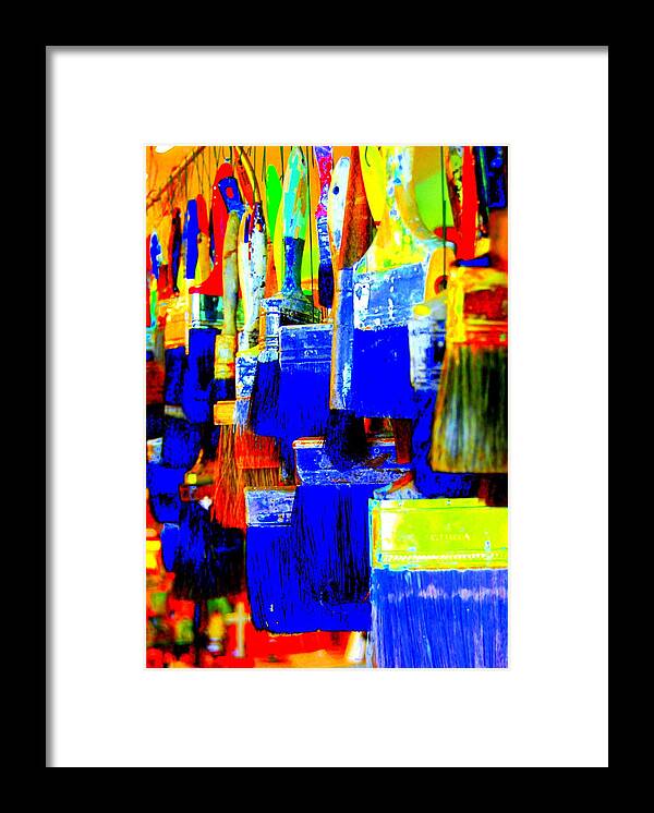 Paintbrushes Framed Print featuring the photograph Painting Paintbrushes by Mamie Gunning