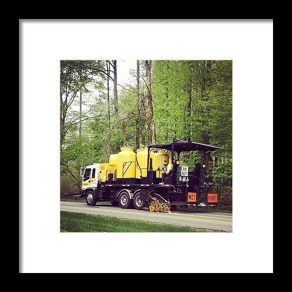 Transportation Framed Print featuring the photograph Painting The Highway by Amber Flowers
