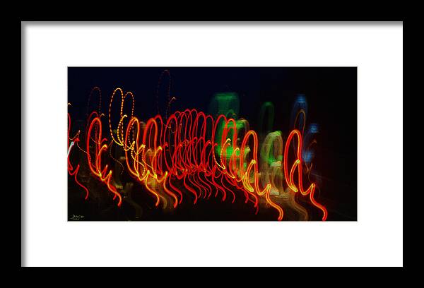 Lights Framed Print featuring the painting Painting With Light 5 by Jennifer Muller
