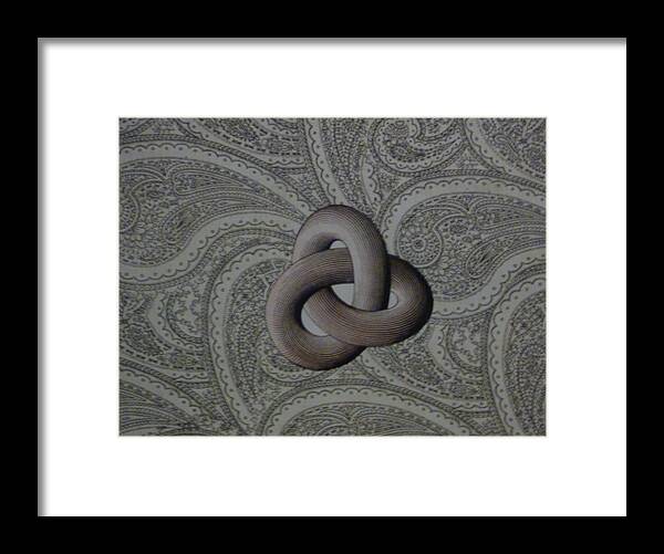 Collage Framed Print featuring the mixed media Paisley Knot by Douglas Fromm