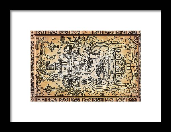 Archeology Framed Print featuring the photograph Pakal Sarcophagus Lid 1 by Gary Keesler