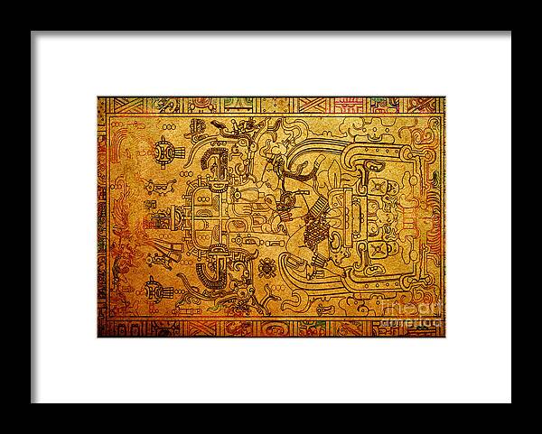 Maya Framed Print featuring the photograph Pakal Sarcophagus Lid 4 by Gary Keesler