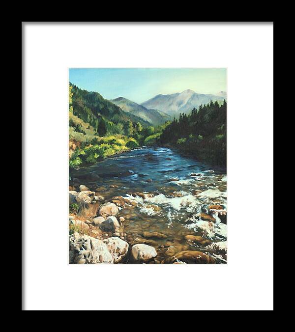Palisades Creek Framed Print featuring the painting Palisades Creek by Lori Brackett