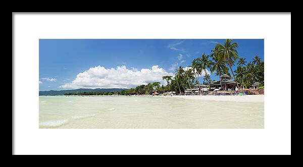 Water's Edge Framed Print featuring the photograph Palm Trees At Sandy Chaweng Beach by Otto Stadler