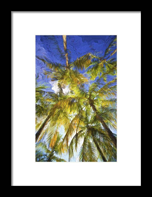 Abstract Framed Print featuring the painting Palm Trees of Aruba by David Letts