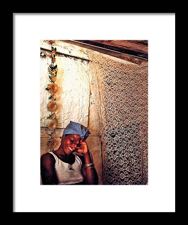 Cuba Framed Print featuring the photograph Palo lady with cigar by Larry Sides
