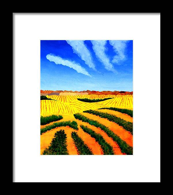 Landscape Framed Print featuring the painting Palouse by Thomas Gronowski