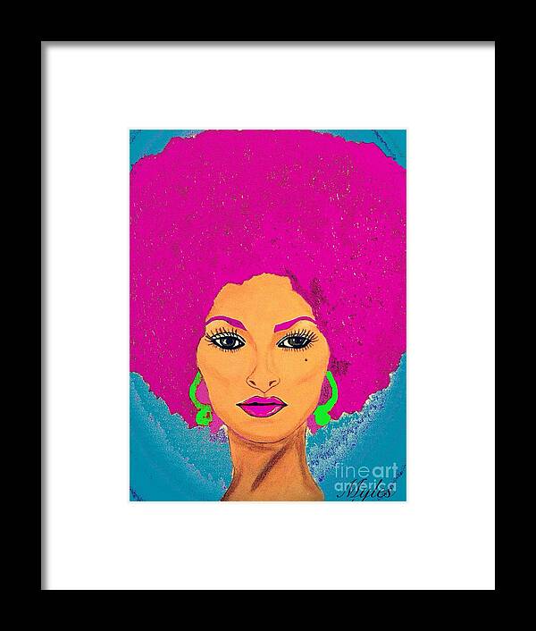 Pam Grier Framed Print featuring the painting Pam Grier Bold Diva c1979 Pop Art by Saundra Myles