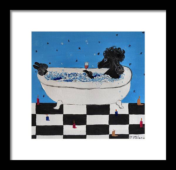 Print Framed Print featuring the painting Pampered Poodle by Art Dingo