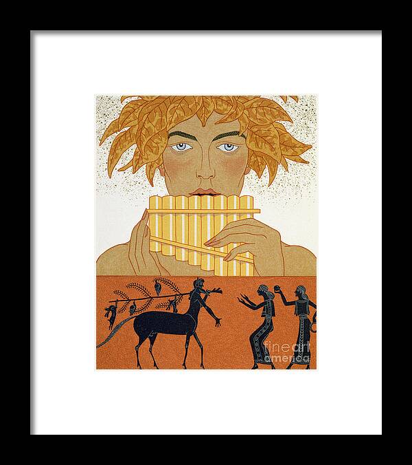Centaur Framed Print featuring the painting Pan Piper by Georges Barbier