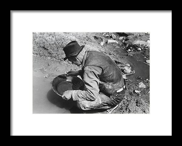 1910's Framed Print featuring the photograph Panning For Gold by Russell Lee