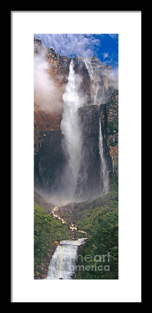 Venezuela Framed Print featuring the photograph Panorama Angel Falls in Canaima National Park Venezuela by Dave Welling