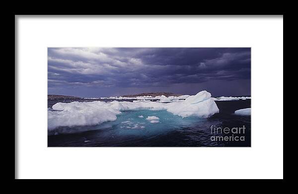 North America Framed Print featuring the photograph Panorama Ice Floes in a Stormy Sea Wager Bay Canada by Dave Welling