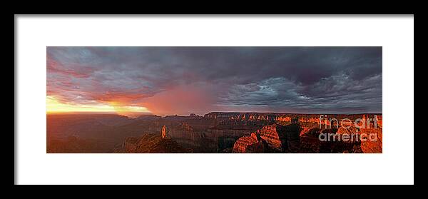 North America Framed Print featuring the photograph Panorama North Rim Grand Canyon National Park Arizona by Dave Welling